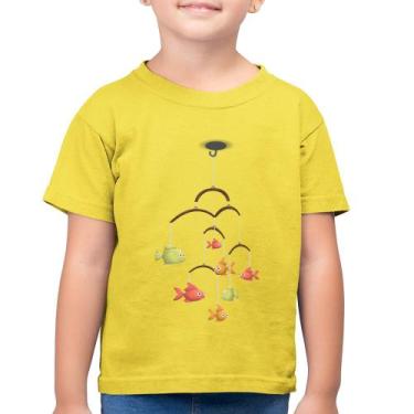 Imagem de Camiseta Algodão Infantil Peixinhos Móbile - Foca na Moda, Amarelo can
