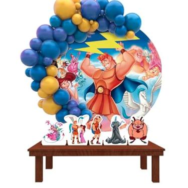 Imagem de Kit Decoração Painel Redondo Festa de Aniversário Infantil Hercules Desenho
