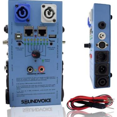 Imagem de Testador De Cabos Áudio Profissional 15 Funções XLR P10 MIDI - SOUNDVO