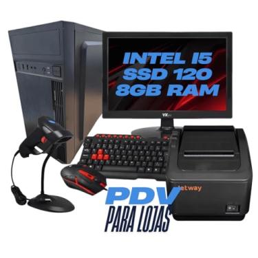 Imagem de Kit PDV Completo, Intel i5, SSD 120, 8GB RAM, Monitor, Leitor Código de Barras, Impressora de cupom