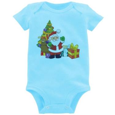 Imagem de Body Bebê Natal Papai Noel - Foca na Moda, Azul bebê, GG