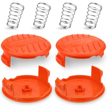 Imagem de Capa de carretel de linha aparador e mola compatível com o aparador de cordas Black and Decker AFS, substitui RC-100-P RC100P 385022-03, capa para comedor de ervas daninhas, peças de erva daninha (4