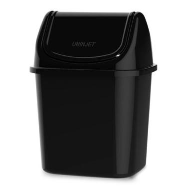 Imagem de Lixeira C/ Tampa 3,5L Cozinha Cesto De Lixo Preto Branco Lixo de Pia -