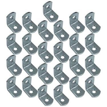 Imagem de Kit Cantoneira de Reforço para Móveis Niquel 20 x 20 25 Unidades - MIN
