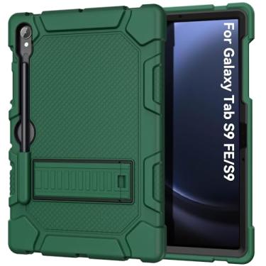 Imagem de Cantis Capa para Samsung Galaxy Tab S9 FE 5G 10,9 polegadas/Galaxy Tab S9 11 polegadas 2023, capa protetora resistente à prova de choque resistente para tablet Samsung S9 FE suporta S Pen (verde
