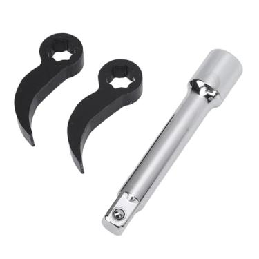 Imagem de Adaptador de cabeça de chave de alavanca de 3 peças, ferramenta de cabeça de adaptador de pé de cabra de aço de 65 mm, ferramentas de reparo de carro de remoção de meio eixo