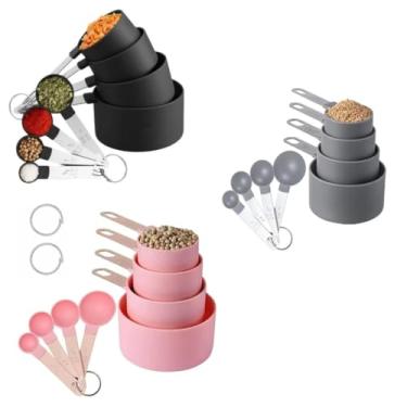 Imagem de Conjunto de Medidores Profissionais de Cozinha 8 Peças – Colheres, Copos e Xícaras Medidoras para Precisão Culinária (PRETO)