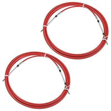 Imagem de Motoforti 2 peças 9 metros 354 polegadas Marine Type 3300 / 33C cabo de caixa de controle remoto de mudança do acelerador para sistema de direção do motor de popa Yamaha vermelho