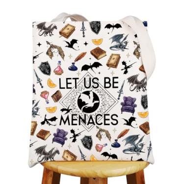 Imagem de G2TUP Quest Squad Tote Bag Riders Quadrant Gifts Let Us Be Menhces Gifts Violet Sorrengail Gift Dragon Ride Bolsa de ombro, Let Us Be