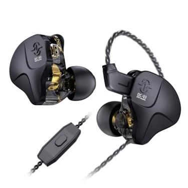 Imagem de CCZ DC03 IEMs para jogos com microfone, fones de ouvido 1DD HiFi em monitores de ouvido para cantores músicos, fones de ouvido para jogos com fio com cancelamento de ruído de graves profundos, fones