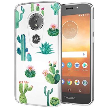 Imagem de Bohefo Capa transparente compatível com Moto E5 Play/Moto E5 Go/Moto E5 Cruise para meninas e mulheres, linda capa protetora de TPU macio à prova de choque para Motorola Moto E5 Play (cacto)