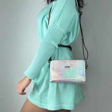 Imagem de Bolsa recuo em couro legítimo b.1064, Neon prata