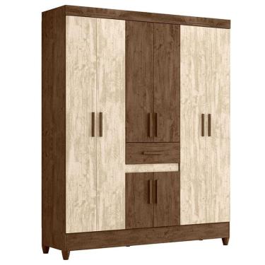 Imagem de Guarda Roupa Casal Portugal 8 Portas Castanho Wood Avelã Wood - Moval