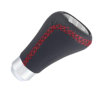 Imagem de Veículo Universal Car 6 Speed Gear Shift Knob, PU Shifter Stick Com 3 Mangueiras, Adequado para Engrenagens 8-12mm, Fácil Instalação Com Parafusos (Vermelho)