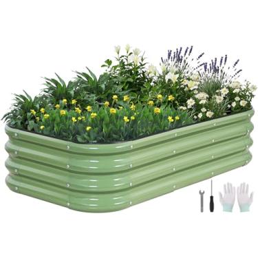 Imagem de GoCampDirect Kit de cama de jardim modular 3 em 1 – Tamanhos ajustáveis (1,2 x 0,6 x 0,3 m, 9 x 3 x 3 pés, 1,5 x 0,3 x 0,3 m) - Caixa de vaso de aço galvanizado resistente com hastes e luvas para