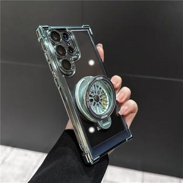 Imagem de Capa protetora magnética transparente à prova de choque para airbags Samsung Galaxy S24 Ultra S23 Fe S22 Plus A54 A34 A15 A25 A35 A55 A53 5G, verde, para Galaxy S23
