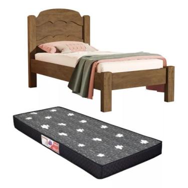 Imagem de Cama Solteiro 100% MDF Resistente Acompanha Colchão Solteiro D20 - BEA