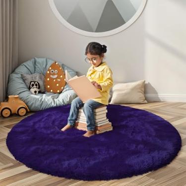 Imagem de Tapetes circulares super macios para meninas, castelo de princesa, barraca de brincar, 5 diâmetros, tapetes circulares para quarto de crianças, decoração de quarto de bebê, tapetes redondos de