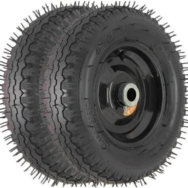 Imagem de Roda Pneumática 4 Lonas 4.00-8 Cargo Speed Rolamento Rolete - Kit 2 Un