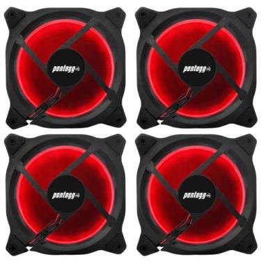 Imagem de Kit 4 Cooler Fan Reinforced 5 Leds Para Gabinete 120mm x 120mm - Ponto