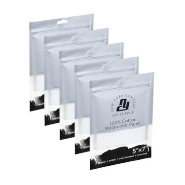 Imagem de New York Central Folhas de papel aquarela, 12 x 18 cm, prensa a frio de 136 kg, pacote com 25 - grau profissional, livre de ácido, arquivamento, estabilidade de superfície superior para artistas