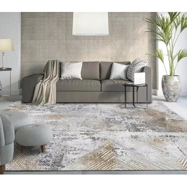 Imagem de Tapetes grandes e abstratos simples para sala de estar, quarto, decoração de casa, sofá, mesa, área, entrada moderna (120 x 200 cm, 47 x 78,7 pol./Sem fiapos)