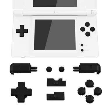 Imagem de eXtremeRate Botões pretos de substituição para console portátil Nintendo DS Lite, D-pad personalizado A B X Y Start Select R L Power Volume Keys para Nintendo DS Lite NDSL – Console não incluído