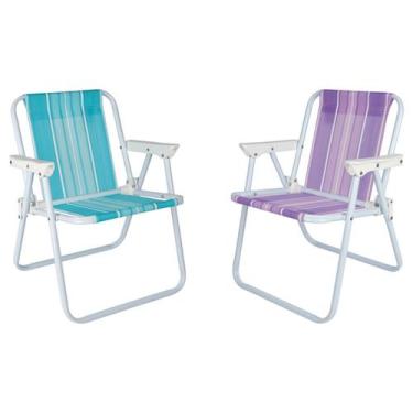 Imagem de Cadeira de Praia Reclinável Infantil Alta Até 30kg Mor Cor Sortida