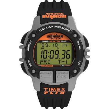 Imagem de Timex Relógio masculino Ironman Flix 100 Lap 42 mm - pulseira preta mostrador digital caixa preta, Preto