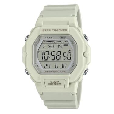 Imagem de Casio Relógio digital masculino resistente à água Step Tracker 100 m LWS2200H-8AV, Bege