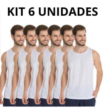 Imagem de Kit 6 Camisa Regata 100% Poliéster academia Basica Regata Cavada - DDC