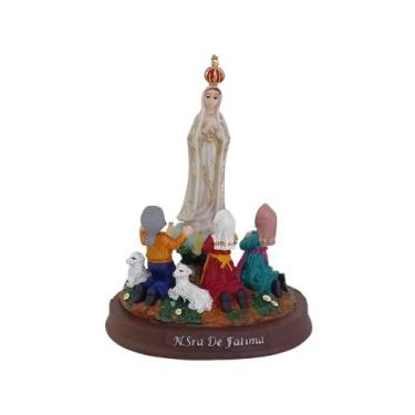 Imagem de Imagem de Nossa Senhora de Fátima com pastores 15cm em resina - R&S