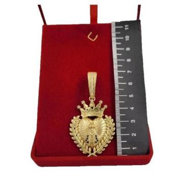 Imagem de Pingente Nossa Senhora Aparecida Coroa - Banhado A Ouro 18K - Tojoia18