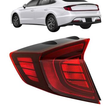 Imagem de labwork Lâmpada traseira de substituição para Hyundai Sonata 2020 2021 2022 lente vermelha lado do motorista luz de freio de halogênio externa HY2804167 92401L0000