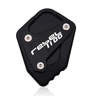 Imagem de Acc-Creativity Suporte para pé de motocicleta com ampliador lateral para placa de extensão compatível com Honda Rebel 1100 CM1100 2021 (preto)