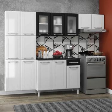 Imagem de Cozinha De Aço Compacta 3 Peças Rose Cr6102 Branco preto