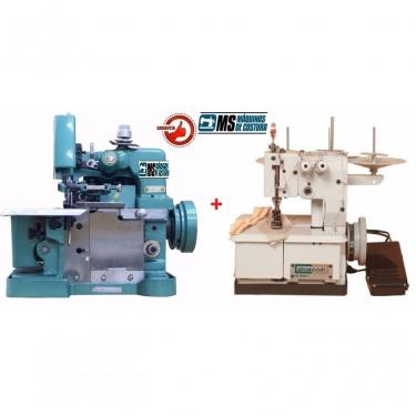 Imagem de Colarete + Overlock Semi Industriais De 2 Agulhas 110v