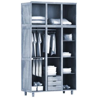 Imagem de Guarda-roupa Grécia Solteiro Mel com Espelho 6 Portas