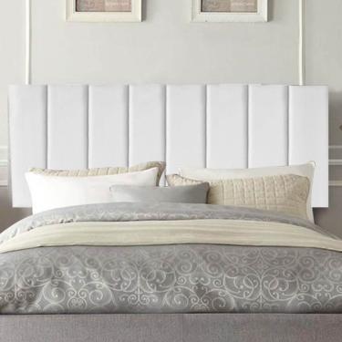 Imagem de Painel Estofada Carla 100cm Solteiro Para Cama Box Quarto Corino Branco - Gat Magazine