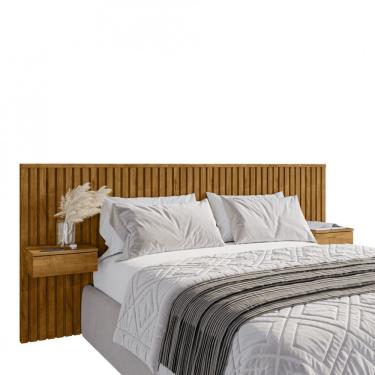 Imagem de Cabeceira Ripado Autêntico Mdf Columbia Com Gavetas Naturalle