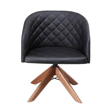 Imagem de Poltrona Giratória Estofada com Courino e Acabamento Matelassê – Virginia Exclusiva