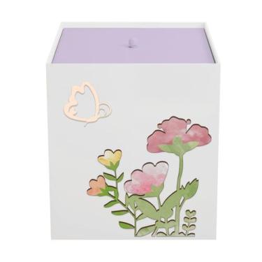Imagem de Lixeira Kit Higiene MDF com Tampa Quarto Bebê Flores - Neném na Nuvem,