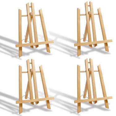 Imagem de DOMMARE Cavalete De Madeira 11 Polegadas Para Pintura, Telas, Arte, Artesanato, Cavaletes Mesa, Tripé Pequeno Mesa Estação Crianças E Adultos, Suporte Portátil Fotos Placas (Pacote Com 4)