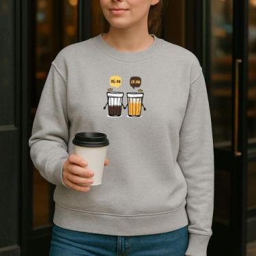 Imagem de Moletom Gola Careca Modinha Estamp Copos Americanos 003 Café Meme Engr