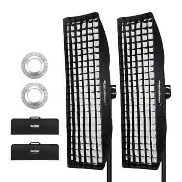 Imagem de Godox Pacote com 2 tiras Softbox de 20 x 51/50 x 130 cm com anel de velocidade de montagem Bowens e grade de favo de mel para Speedlite, Studio Flash, Monolight – Ideal para fotografia de retrato e