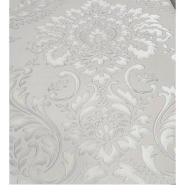 Imagem de Papel de parede italiano, vinilico importado limpável, arabesco 45015 