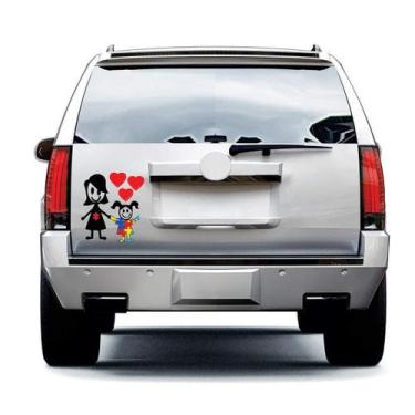 Imagem de Adesivo Para Carro Mãe E Filha Autista - Lojinha Da Luc