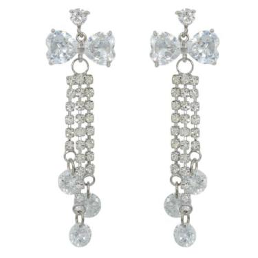 Imagem de Brinco Zircônia Franja BC1224 - Akasaki, Prateado, Cristal