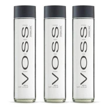 Imagem de Água Voss Com Gás Noruega Garrafa Vidro 800ml (3 Unidades)