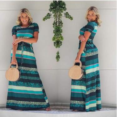 Imagem de Vestido Longo Ziu Estampado  - Rép Roupas 